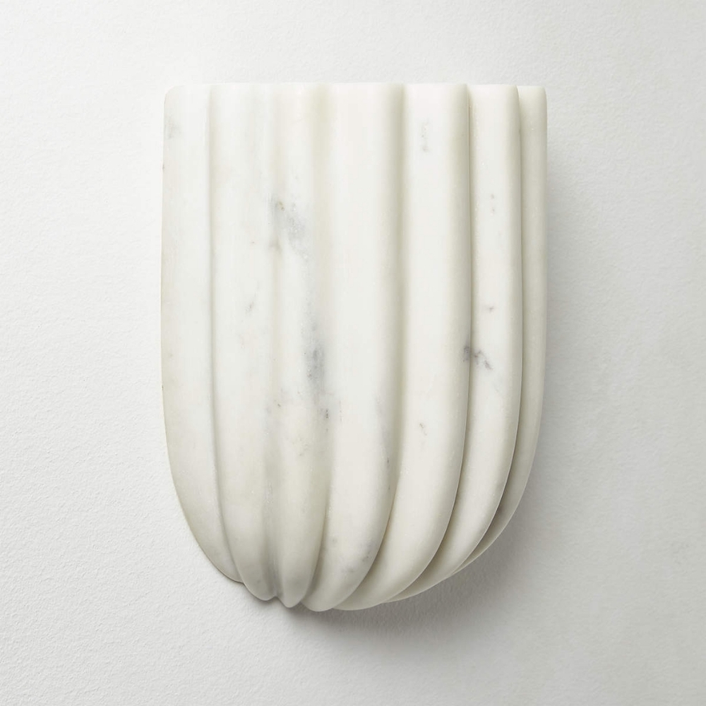 NEW CB2 Ariel White REAL Marble Sconce